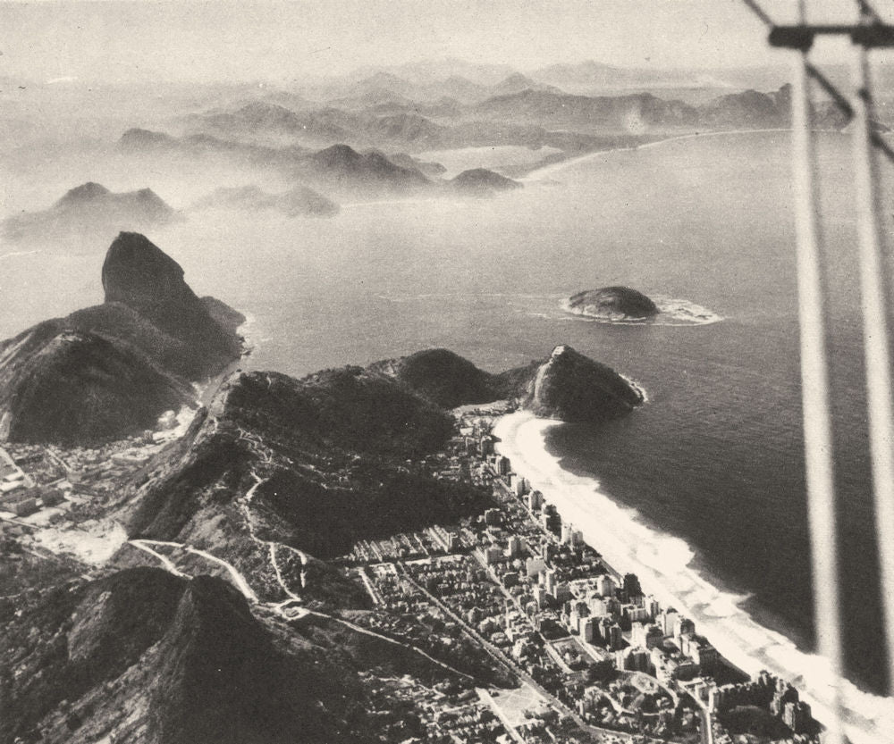 BRAZIL. Rio de Janeiro. Entrance to the bay 1951 old vintage print picture
